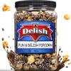 Fun & Delish Caramel Chocolate Popcorn by Its Delish, 16 Oz Jumbo Container - Festive Caramel and Chocolate Sweet Crunchy Popcorn Topped with Sprinkles of White Nonpareils - Air popped, Vegan, Kosher view 3