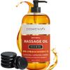 Natural Nourishing Massage Oil with Massage Hot Stones - Therapeutic Citrus & Coconut Massage Oils, Hydrating & Aromatic Essential Oils for Dry Skin, Soothes Muscle & Joints 8.8 oz view 1