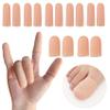 14 PCS Silicone Finger Cots, Gel Finger Protectors for Finger Tips, Soft Reusable Finger Caps Great for Trigger Finger, Hand Eczema, Finger Cracking, Finger Arthritis view 1