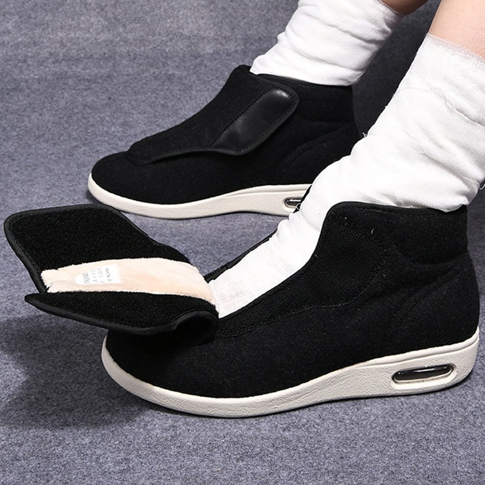 DHIJUPNG Ultra-Light Breathable Arch Support Sneakers,Warm Wool Boots Casual Orthopedics Wide Feet Swollen Shoes Thumb Soft Comfort Adjust Diabetic Recovery Walking ShoesMen 5/Women 6