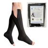 Presadee 30-40 mmHg Extra Firm Zipper Compression Leg Swelling Open Toe Socks (Black, 0) view 1