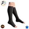 Presadee 30-40 mmHg Extra Firm Zipper Compression Leg Swelling Open Toe Socks (Black, 0) view 2