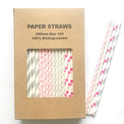 100 pcs Mixed Party Paper Straws Bulk, Blue Pink Gold Mint Black Red Lilac Drinking Straws, Birthday Baby Bridal Shower Wedding Christmas New Year Cake Pop Sticks (Sugar Spice)