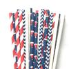 100 pcs Mixed Party Paper Straws Bulk, Blue Pink Gold Mint Black Red Lilac Drinking Straws, Birthday Baby Bridal Shower Wedding Christmas New Year Cake Pop Sticks (Santa's Hat) view 3