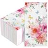 Tatuo 100 Pcs Floral Guest Napkins 3 Ply Watercolor Flower Dinner Paper Napkins Decorative Disposable Paper Hand Towels for Wedding Birthday Baby Shower Bridal Shower Tea Party Decor (4 x 8 Inch) view 1