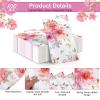 Tatuo 100 Pcs Floral Guest Napkins 3 Ply Watercolor Flower Dinner Paper Napkins Decorative Disposable Paper Hand Towels for Wedding Birthday Baby Shower Bridal Shower Tea Party Decor (4 x 8 Inch) view 3