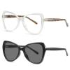 2pcs Transition Photochromic Bifocal Reading Glasses For Women oversized Cat Eye Readers Sunglasses (2pcs-black&white, 2.5, multiplier_x) view 1