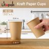 LITOPAK 100 Pack 12 oz Kraft Paper Coffee Cups for Water, Juice, and Tea, Disposable Hot Coffee Cups for Home, Restaurant, Store, and Cafe view 2
