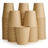 LITOPAK 100 Pack 10 oz Kraft Paper Coffee Cups for Water, Juice, and Tea, Disposable Hot Coffee Cups for Home, Restaurant, Store, and Cafe view 1