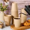 LITOPAK 100 Pack 10 oz Kraft Paper Coffee Cups for Water, Juice, and Tea, Disposable Hot Coffee Cups for Home, Restaurant, Store, and Cafe view 3