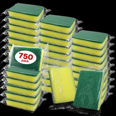 (750 Pack)Kheoxusa Individually Wrapped Sponges,Sponges Individually Wrapped for Kitchen Scrub Dish Wash Dishes Dishwashing Cleaning Non Scratch Scrubber Sink Bulk Case Small Mini-Smaller(2.2in/5.6cm)