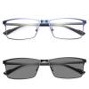 2pcs Men's square frame Business Bifocal Transition Photochromic Reading Glasses UV400 driving Sun Reader sunglasses (2PCS-black&blue, 4, multiplier_x) view 1