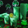 Meanplan 50 Pcs St Patrick's Day Party Cups Bulk Happy St Patrick's Day Plastic Cups Shamrock Disposable Cups Green Lucky Drinking Cups for Beer Beverage Ice Cream Party Supplies (16 oz) view 4