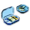 2 Pcs Small Pill Organizer Portable Travel Pill Box Mini Vitamin Pill Case Cute Daily 4 and 6 Compartments Pill Container for Purse and Pocket Tiny Clear Medicine Pill Holder (Blue) view 1