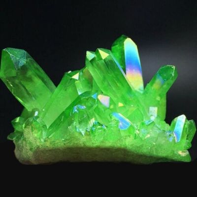 HXSCOO Natural Crystal Green Angel Aura Quartz Cluster Stone Home Decor Crystal Specimens Cured Coating Healing Crystals Decor (Size : 20-30g)