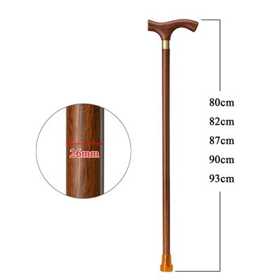 SEVEEZ Wooden Walking Stick for Seniors, Walking Cane for Men and Women, Classic Comfortable Handle Strong Mobility Aid with Anti-Slip Foot Pad (Color : Brown, Size : 82cm)