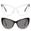 2pcs women oversized cat eye frame Transition Photochromic Bifocal Reading Glasses Stylish Lightweight FashionEyeglasses (2PCS-black pink&white, 2, multiplier_x) view 1