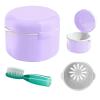 DIDATOOL Denture Case, Denture Bath, Denture Cups for Soaking Dentures, Denture Brush with Case, Denture Bath with Rinsing Basket, Easy to Carry and Clean Retainer Case Denture Cleaning kit view 1