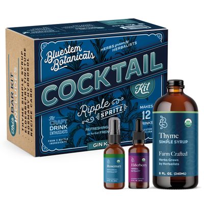 Bluestem Botanicals Ripple Spritz Gin Mixer Gift Set, Makes 12 Drinks