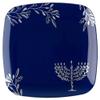 10" inch Square Plastic Plates Heavy Duty Plastic Hanukkah Dinner Plates with Blue Silver Chanukah Design Hanukkah Party Disposable Entree Plate China Like Blue Charger Plate Chanuka (40 PACK) view 1