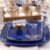 10" inch Square Plastic Plates Heavy Duty Plastic Hanukkah Dinner Plates with Blue Silver Chanukah Design Hanukkah Party Disposable Entree Plate China Like Blue Charger Plate Chanuka (30 PACK) view 4
