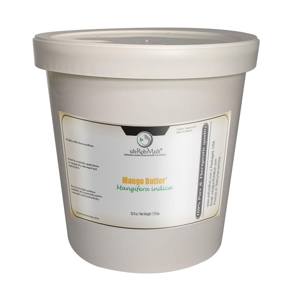 uh*Roh*Muh Premium Refined Mango Butter - Skincare & Hair Care Essential for Silky Smooth Hydration | DIY Beauty Essential Mango Body Butter for Dry Skin Solution (Net Wt.:0.8 kg/1.75 lb)