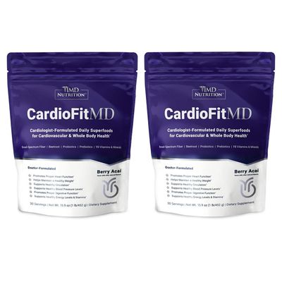 1MD Nutrition CardioFitMD - Vegan Beets Superfood Keto- Heart Health Powder - Nitric Oxide Supplement - Beet Root Powder for Healthy Blood Pressure & Circulation - High Fiber Drink - 30 Days (2-Pack)