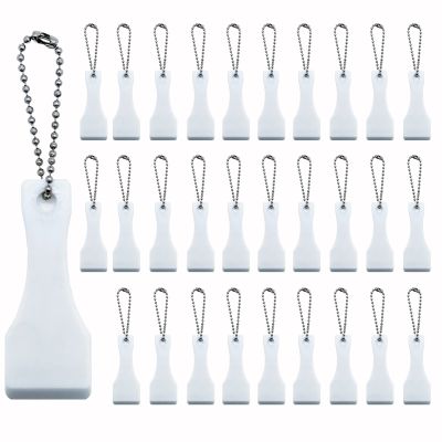 30 PCS Lottery Ticket Scratcher Tool Keychain, Lotto Scratcher Keyring ,Scraper for Label ,Films, Lottery, Blank Keychains For Sublimation (White)