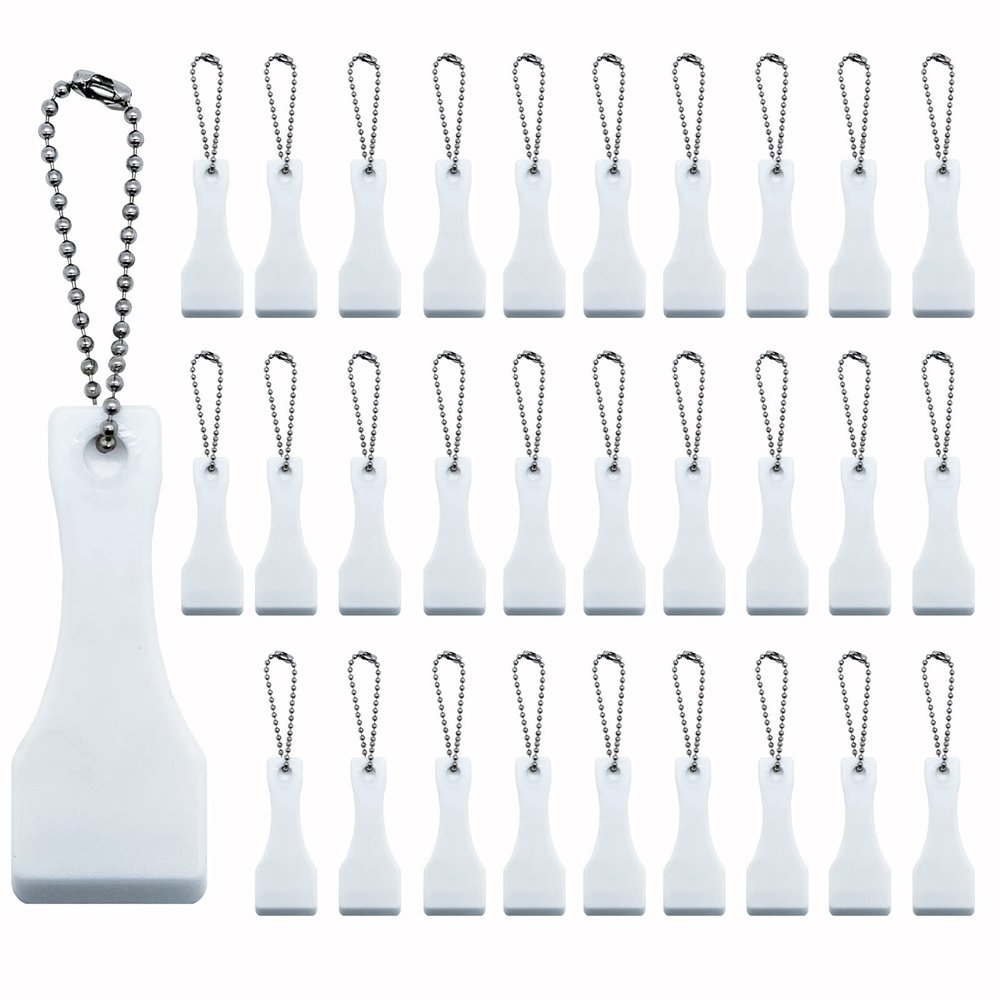 30 PCS Lottery Ticket Scratcher Tool Keychain, Lotto Scratcher Keyring ,Scraper for Label ,Films, Lottery, Blank Keychains For Sublimation (White)