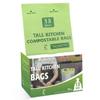100% Compostable Trash Bags, 13 Gallon, 49.2 Liter, 0.91 Mils, 65 Count Kitchen Tall Food Scrap Compost Bags for Tall Kitchen Trash Cans with Europe EN13432 Certified view 1
