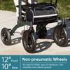 ELENKER All-Terrain Upright Rollator Walker, Stand up Rolling Walker with Seat, 12 Non-Pneumatic Tire Wheels, Compact Folding Design for Seniors, Green view 4