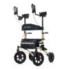 ELENKER All-Terrain Upright Rollator Walker, Stand up Rolling Walker with Seat, 12 Non-Pneumatic Tire Wheels, Compact Folding Design for Seniors, Champagne view 1