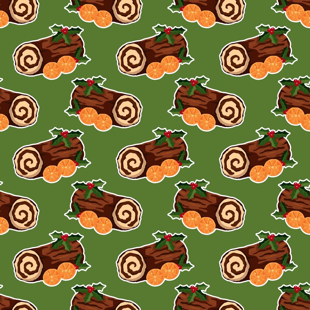 Cute Cartoon Yule Log Gift Wrap Yuletide Nature Winter Solstice Premium Thick Wrapping Paper for Kids (20 inch x 30 inch sheet)