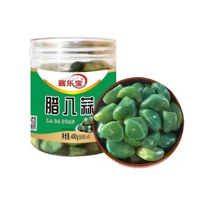    Laba Garlic, Jade Garlic, Fresh Green Garlic, Pickled Vegetable, Pickled with Vinegar, Pickled Garlic, Sugar Garlic , Shandong Special, Sweet and sour garlic (JiangLeBao 400G,1 can)