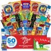 College Christmas Men's Hearty Snack Box ( 50 Piece Variety Gift Basket Care Package ) Jerky, Nuts, Chips, Pretzels, Variety Pack - My College Crate view 1