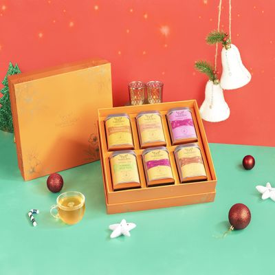 TeaNOURISH Assorted Gift Box of 6 Herbal Tea Blends (200 Cups) 100% NATURAL INGREDIENTS | Tea Gift Set