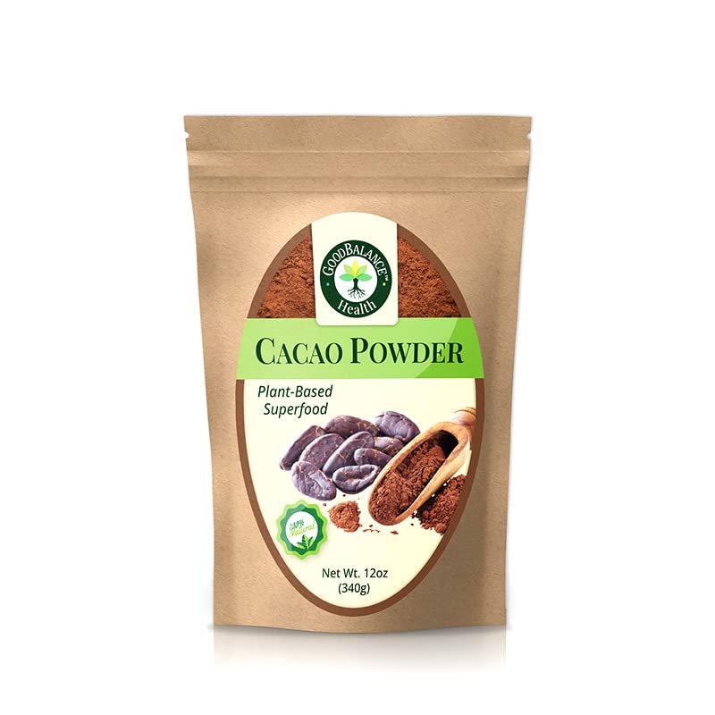 Good Balance Health Organic Cacao Powder | Raw Unsweetened Cacao Powder for Baking, Smoothies & Hot Chocolate | Plant-Based Superfood, Non-GMO, Gluten Free, Vegan & Keto Friendly, Resealable Bag