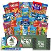 Military Snack Box (40 Piece Variety Gift Basket Care Package) Peanuts, Candy, Chips, Granola Bars & More - My Hero Crate view 1