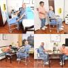 BITWIT Toilet Shower Chair Bathroom Shower Chair with Grab Bars and Wheels Portable Bathroom Wheelchairfor Elderly, Disabled view 2