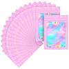 100 pack mylar bags holographic smell proof packaging bag for small bussiness resealable zipper sealable pouch bags sample, jewelry, lipgloss, food,soap,electronic supplies2.84 inch,pink view 1