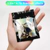 100 pack mylar bags holographic smell proof packaging bag for small bussiness resealable zipper sealable pouch bags sample, jewelry, lipgloss, food,soap,electronic supplies3.54.7 inch,black view 3