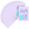 100 pack mylar bags holographic smell proof packaging bag for small bussiness resealable zipper sealable pouch bags sample, jewelry, lipgloss, food,soap,electronic supplies46 inch,purple view 1