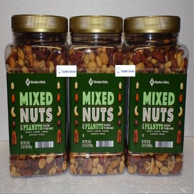 Member S Mark Roasted and Salted Mixed Nuts with Peanuts 34oz 964g (Three Jars)