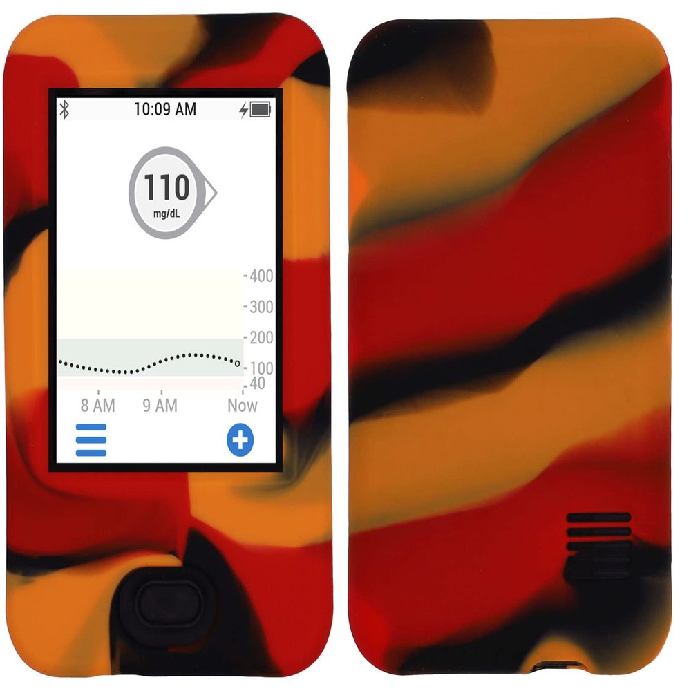 usastar-SNK Mix Colors Premium Silicone Soft Case for Dexcom G6 Receiver CGM (Mix Colors/Orange Red)