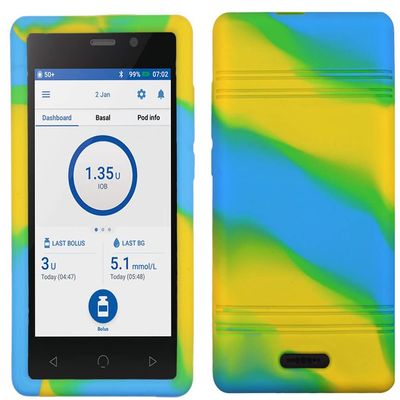 Premium Silicone Case for Omnipod Dash PDM (Omnipod Personal Diabetes Manager) (Mix Colors/Yellow Green)