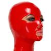 Red Latex Hood Back Zipper Open Eyes Mouth Solid Color Rubber Mask Cosplay Club Wear Costume (Medium, Black) view 1