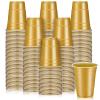 Lounsweer 100 Pack 16 Ounce Plastic Party Cups Heavy Duty Drinking Water Cups for Valentine Carnival St. Patrick's Day Holiday Festival Wedding Birthday Party Supplies(Gold) view 1
