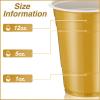 Lounsweer 100 Pack 16 Ounce Plastic Party Cups Heavy Duty Drinking Water Cups for Valentine Carnival St. Patrick's Day Holiday Festival Wedding Birthday Party Supplies(Gold) view 2