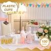 Lounsweer 100 Pack 16 Ounce Plastic Party Cups Heavy Duty Drinking Water Cups for Valentine Carnival St. Patrick's Day Holiday Festival Wedding Birthday Party Supplies(Gold) view 3