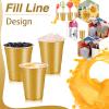 Lounsweer 100 Pack 16 Ounce Plastic Party Cups Heavy Duty Drinking Water Cups for Valentine Carnival St. Patrick's Day Holiday Festival Wedding Birthday Party Supplies(Gold) view 4